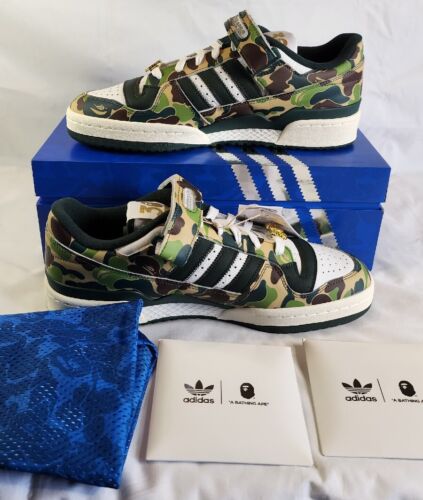Adidas x Bape Forum 84 Low 30th Anniversary Green Camo Mens Sz 11.5 Bathing Ape