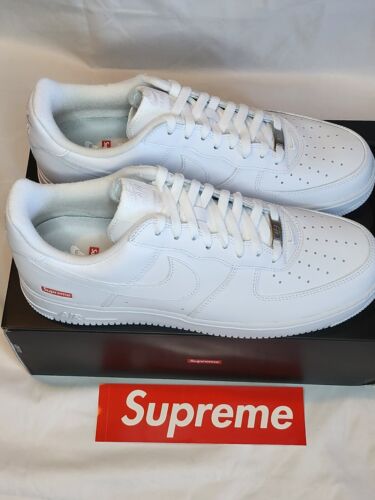 Mens Size 12 - Nike Air Force 1 Low x Supreme BoX LoGo WHITE 🔥 Brand New!!!