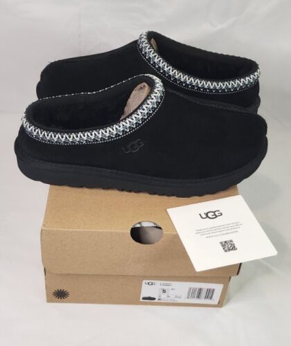UGG Tasman Slipper | Mens 5 / Womens Size 6 | Black Soft Suede NEW In Box J5