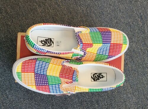 MENS SZ 12 - VANS Pride Classic Slip On LGBTQ+ Multicolor Rainbow Colorway NEW!