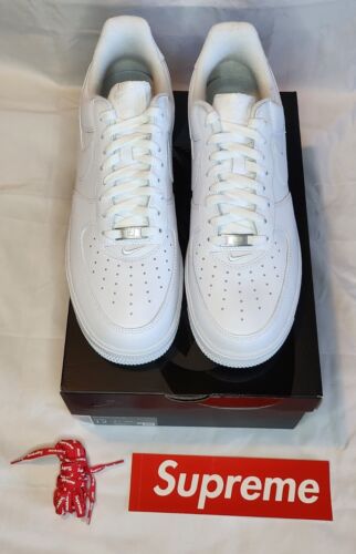 Mens Size 12 - Nike Air Force 1 Low x Supreme BoX LoGo WHITE 🔥 Brand New!!!
