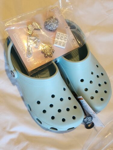 Crocs x Saweetie Icy Classic Clog Mens 7/ Women's 9 Special Jibbitz Bundle Pack