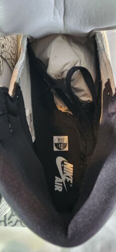 Air Jordan 1 Retro High OG White Cement Mens Size 12 Black White Grey Xtra Laces