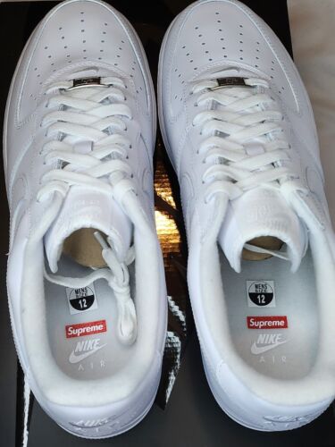 Mens Size 12 - Nike Air Force 1 Low x Supreme BoX LoGo WHITE 🔥 Brand New!!!