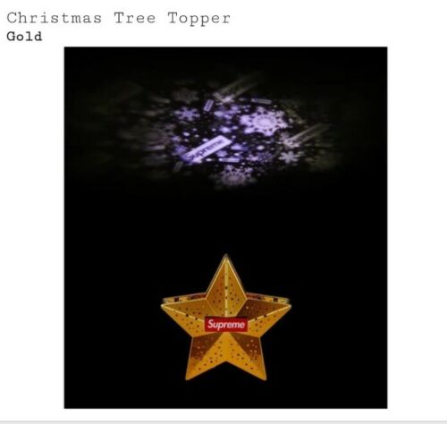Supreme Christmas Tree Topper Gold LED Light Box Logo IN HAND
