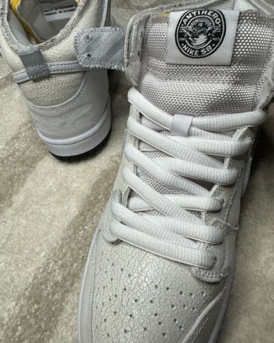 AntiHero x Nike SB Dunk High Pro | Mens Size 12 | White Cream Grey Black Crackle