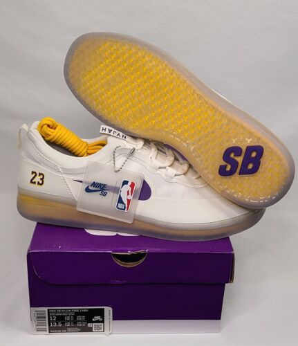 Nike SB Nyjah Free 2 NBA Lakers LeBron | Mens Sz 12 | + Yellow & Purple Laces!🔥