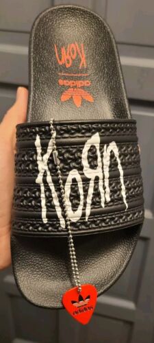 Adidas x Korn Adilette Slides | Mens Size 12 | Stickers, Guitar Pick, & Box! 🔥