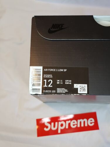 Mens Size 12 - Nike Air Force 1 Low x Supreme BoX LoGo WHITE 🔥 Brand New!!!