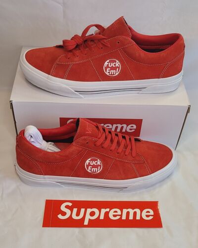 Supreme Γ Vans Sid 2024 RED | Mens Size 11.5 | "Fuck Em!" NIB Ships FAST! π₯