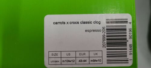 Crocs Clog x Carrots Exprosso Mens 10 Brand New HOT Summer Spring Shoes Mocha