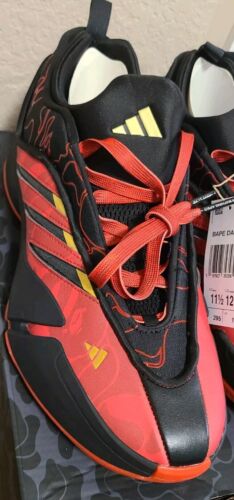 Bape x Dame 9 Adidas RED CAMO | Mens Sz 11.5 | 2024 Bathing Ape Basketball Shoes