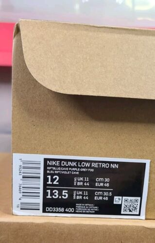 Nike Dunk Low Retro NN Toasty 'Rift Blue' | Mens Sz 12 | Grey Fog Cave Purpleš„