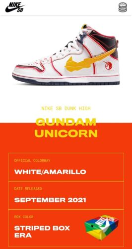 Nike SB Dunk High Pro QS x Gundam RX-0 Project Unicorn | Mens Sz 12 | OG ALL!!π₯