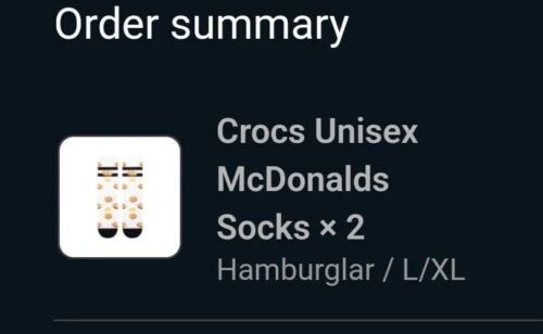 Crocs x Hamburglar McDonald's Socks | Size L/XL | Silly Odd Socks Ships FAST!