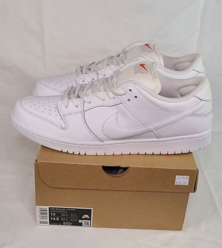 Nike SB Dunk Low Pro ISO Triple White | Mens Size 13 | NEW 2024 Orange Label 🔥