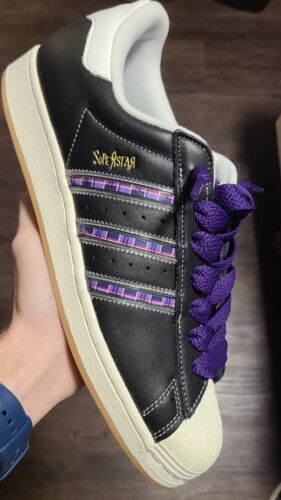 Korn x Adidas Superstar Black Gum | Mens Sz 14 | 30th Anv Red Pick + PURP Laces!