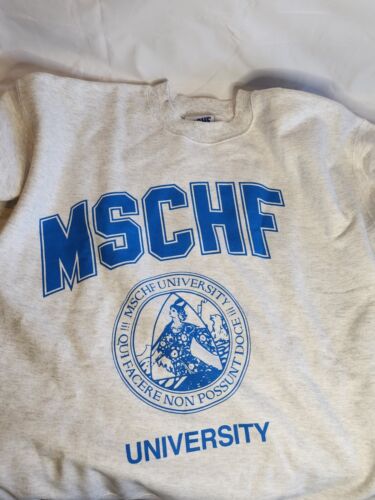 MSCHF University College Sweatshirt Crew GREY Men Size Large SOLD OUT Super Rare