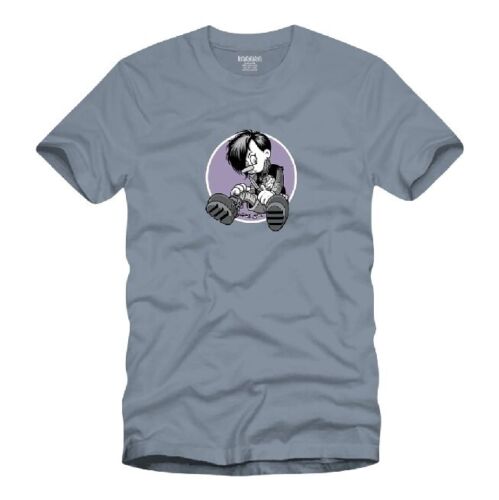 Strangelove Emo Goth Puppet Mens Size LARGE T-Shirt Stone Grey NEW! + 2 Stickers