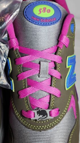 New Balance x Stray Rats 580 MENS SIZE 12 Dark Moss Cosmic Grape Pink Blue
