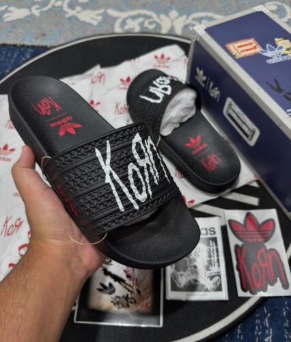 Adidas x Korn Adilette Slides | Mens Size 12 | Stickers, Guitar Pick, & Box! 🔥