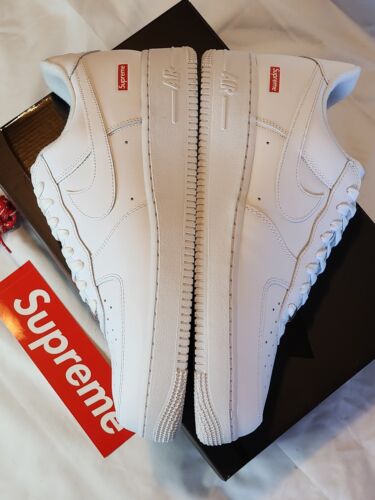 Mens Size 12 - Nike Air Force 1 Low x Supreme BoX LoGo WHITE 🔥 Brand New!!!