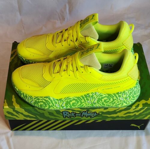 PUMA RS-X x Rick and Morty Safety Yellow Mens Size 12 Brand New W/ OG Box