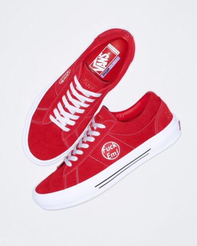 Supreme × Vans Sid RED | Mens Size 12 | "Fuck Em!" Ships FAST! Fashion Sneakers