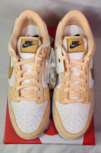 W Nike Dunk Low LX Gold Suede Mens Size 11.5 /Womens 13 Extended Size A+ QUALITY