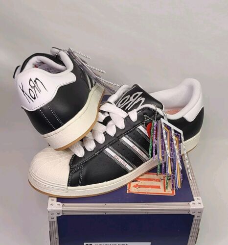 Korn x Adidas Superstar Black Gum | Mens Sz 14 | 30th Anv Red Pick + PURP Laces!