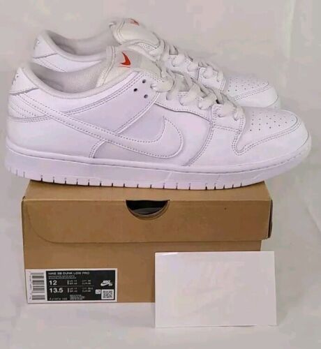 Nike SB Dunk Low Pro ISO Triple White | Mens Sz 12 | Orange Label NeW Skate Shoe