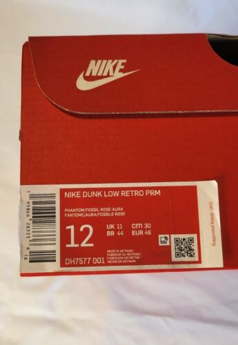 Nike Dunk Low Retro | Mens Size 12 | Fossil Rose Phantom Summit White Suede NWB