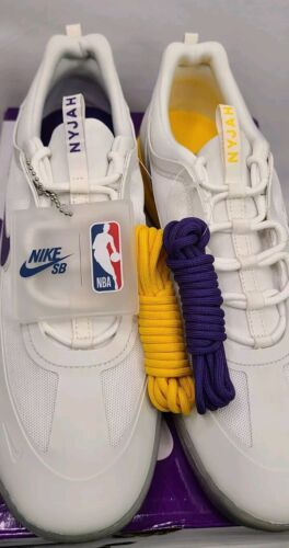 Nike SB Nyjah Free 2 NBA Lakers LeBron | Mens Sz 12 | + Yellow & Purple Laces!🔥