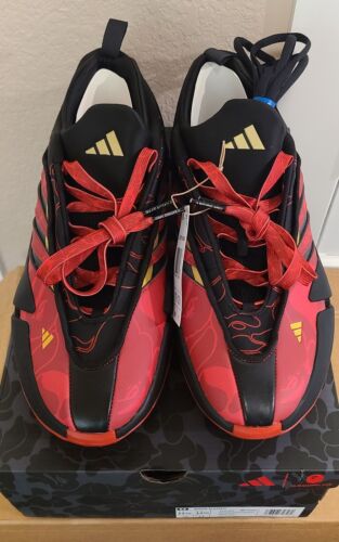 Bape x Dame 9 Adidas RED CAMO | Mens Sz 11.5 | 2024 Bathing Ape Basketball Shoes