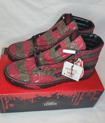 Vans Sk8-Hi x Nightmare On Elm Street Freddy Krueger House Of Terror MENS SZ 12