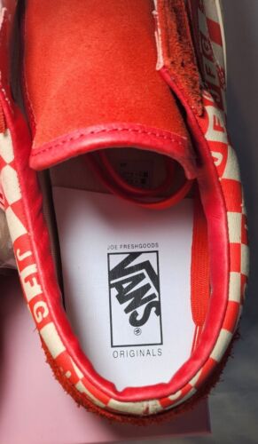 JFG Joe FreshGoods x VANS OG Style 36 Lx Red Honeymoon Mens Size 12 Checkerboard