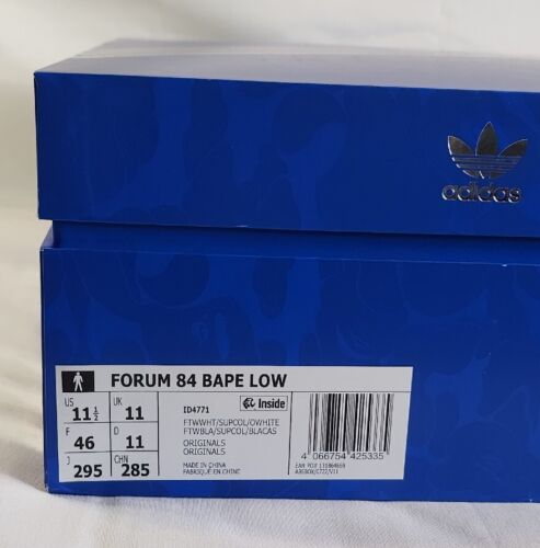 Adidas x Bape Forum 84 Low 30th Anniversary Green Camo Mens Sz 11.5 Bathing Ape