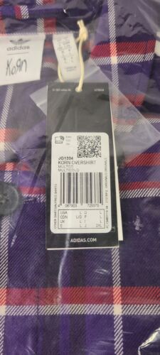 Adidas x Korn Long Sleeve Purple Flannel | Size LARGE | Oversized Fit NWT 🔥