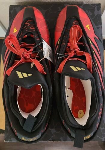 Bape x Dame 9 Adidas RED CAMO | Mens Sz 11.5 | 2024 Bathing Ape Basketball Shoes