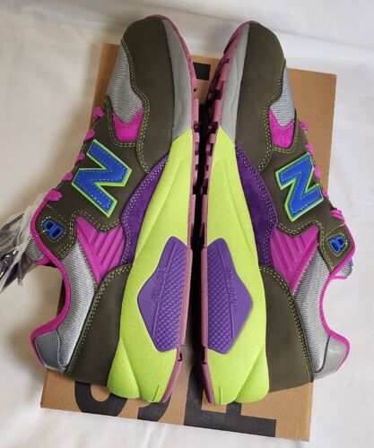 New Balance x Stray Rats 580 MENS SIZE 12 Dark Moss Cosmic Grape Pink Blue