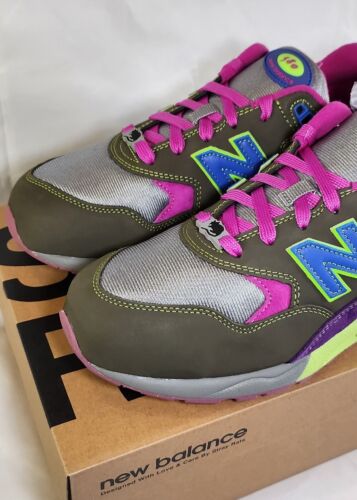 New Balance x Stray Rats 580 MENS SIZE 12 Dark Moss Cosmic Grape Pink Blue