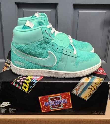 Corporate x Jordan Air Ship PE SP "GOT EM" | Mens Sz 9 | Aqua Green Hairy Suede