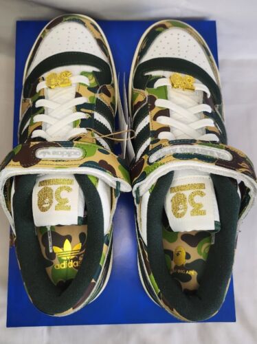 Adidas x Bape Forum 84 Low 30th Anniversary Green Camo Mens Sz 11.5 Bathing Ape