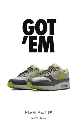 Nike Air Max 1 SP x HUF Anthracite Green Grey | Mens Size 12.5 | SHIPS FAST! 🔥