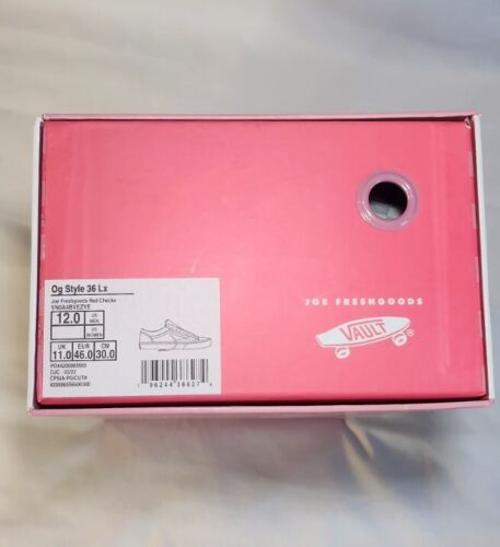 JFG Joe FreshGoods x VANS OG Style 36 Lx Red Honeymoon Mens Size 12 Checkerboard