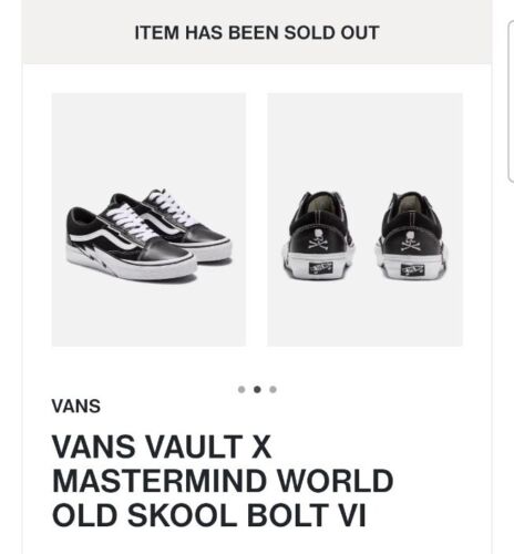Vans Vault x Mastermind Old Skool Bolt VLT LX MENS SIZE 12 + Black Dustbag 🔥