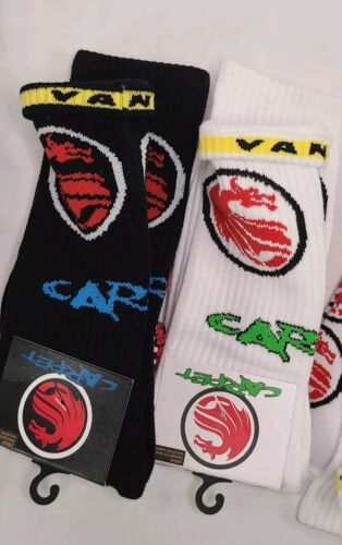 Vans x Carpet Company HALF CAB DRAGON SOCKS | White W/Red NWT Ships FAST!