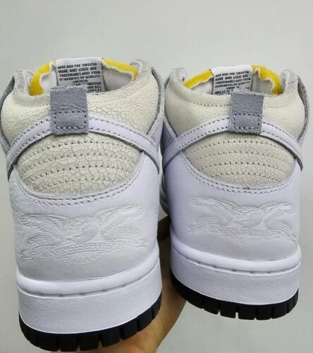 AntiHero x Nike SB Dunk High Pro | Mens Size 12 | White Cream Grey Black Crackle