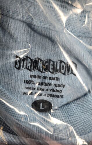 Strangelove Emo Goth Puppet Mens Size LARGE T-Shirt Stone Grey NEW! + 2 Stickers