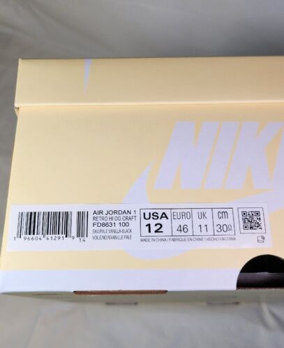 Nike Air Jordan 1 Retro High OG Craft MENS SZ 12 Vibrations Of Naija Sail Cream